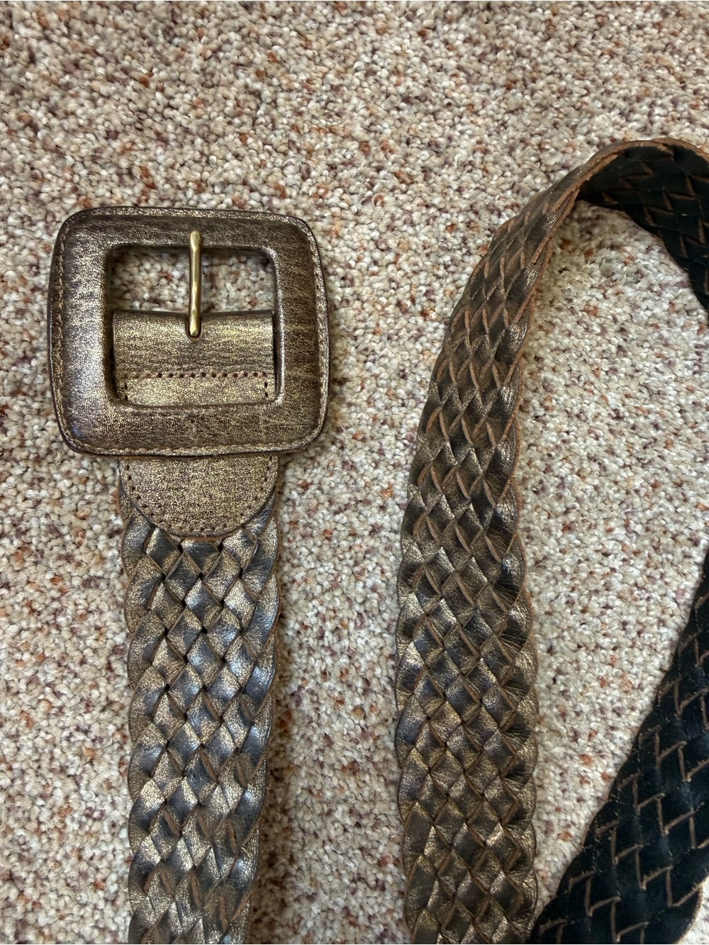 Chico’s Metallic Leather Belt-L